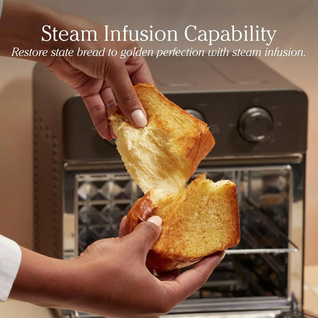 6-in-1 Air Fryer Toaster Oven with Steam Infusion, Compact Countertop Design R39133