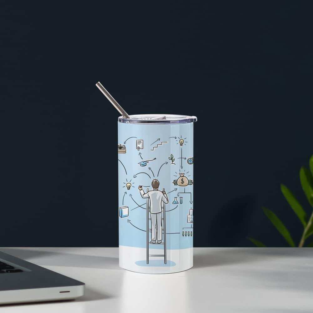 Sublimation Blanks Tumbler 20 oz White Stainless Steel Cups with Lid and Straw 4 Pack N833