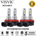 For Nissan Sentra 2013-2019-Combo H9 H11 White LED Headlight Bulbs High-Low Beam