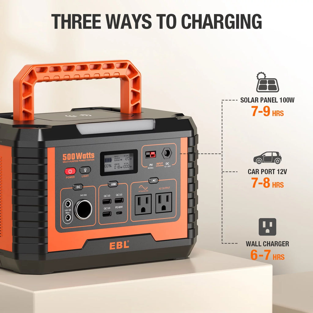 500W Portable Power Station Solar Generator with Storage Bag A66427