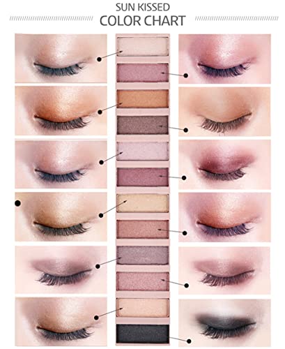 2 Pack 12 Colors Nude Eyeshadow Palette, Matte & Shimmer, Waterproof F365