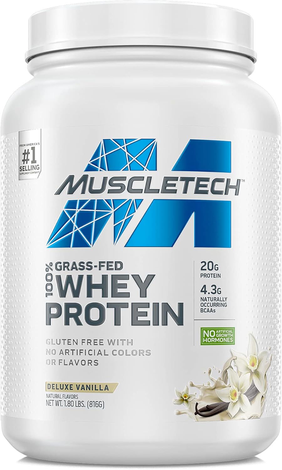 Whey Protein Powder Triple Chocolate 1.8 lbs and Grass Fed Whey Protein Powder Deluxe Vanilla 1.8 lbs G608698
