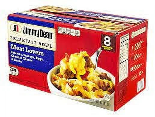 Meat Lovers Breakfast Bowls - 24 Frozen Bowls with Potatoes, Sausage, Eggs, Cheddar and Bacon J3263