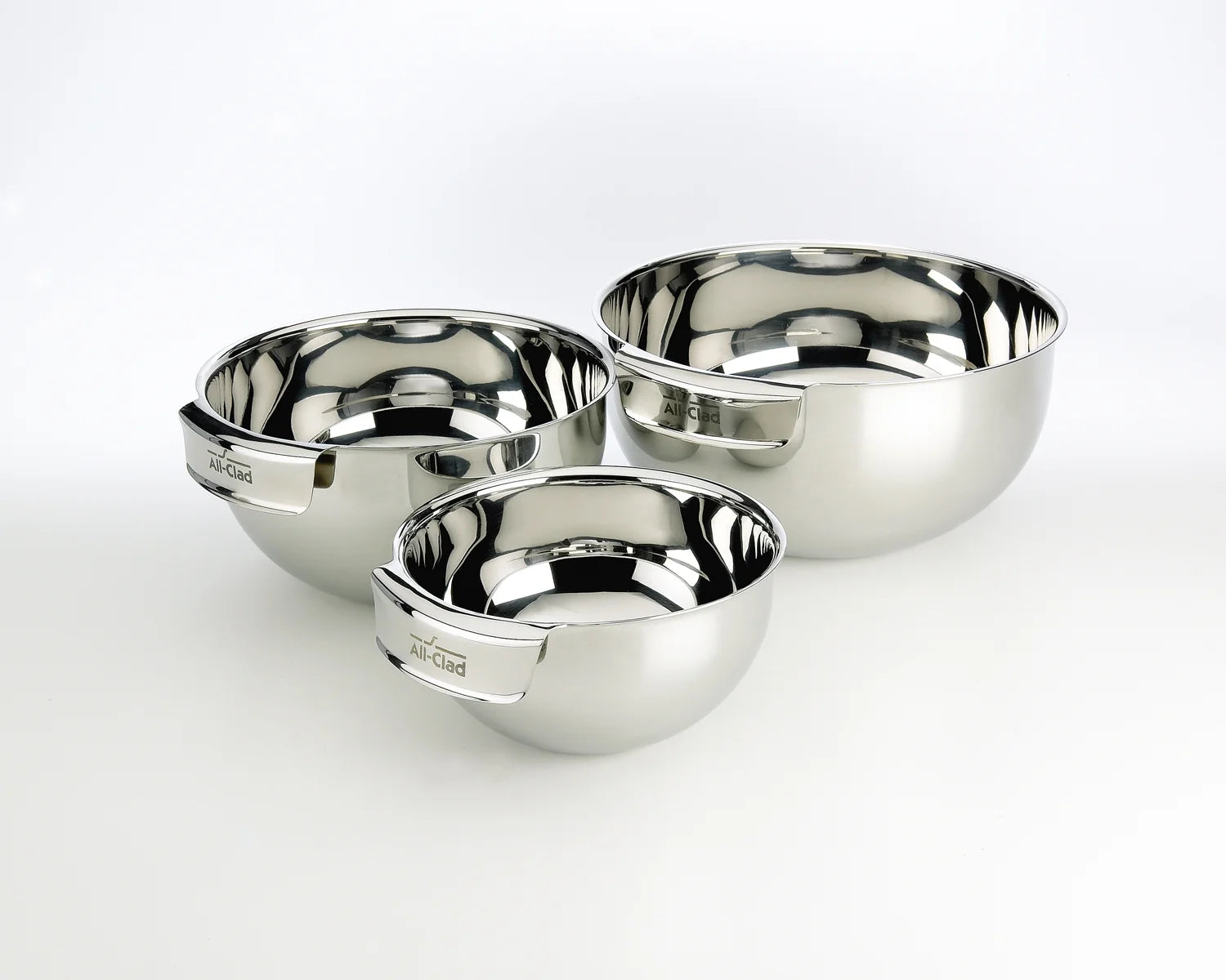 All-Clad Stainless Steel 3 piece Mixing Bowl Set, 1.5 x 3 x 5 quart