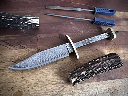 Damascus Steel Bowie Knife Blank for DIY Knifemaking R89100