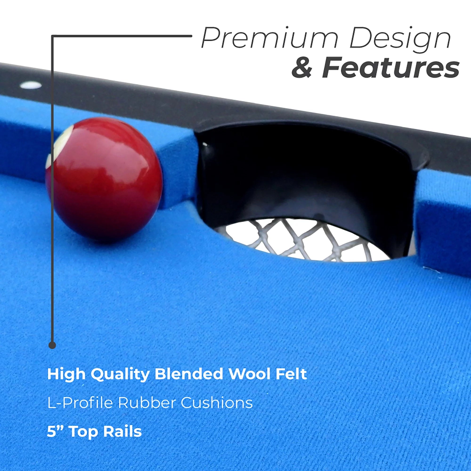 Folding 6 ft. Pool Table, Blue Felt Q593