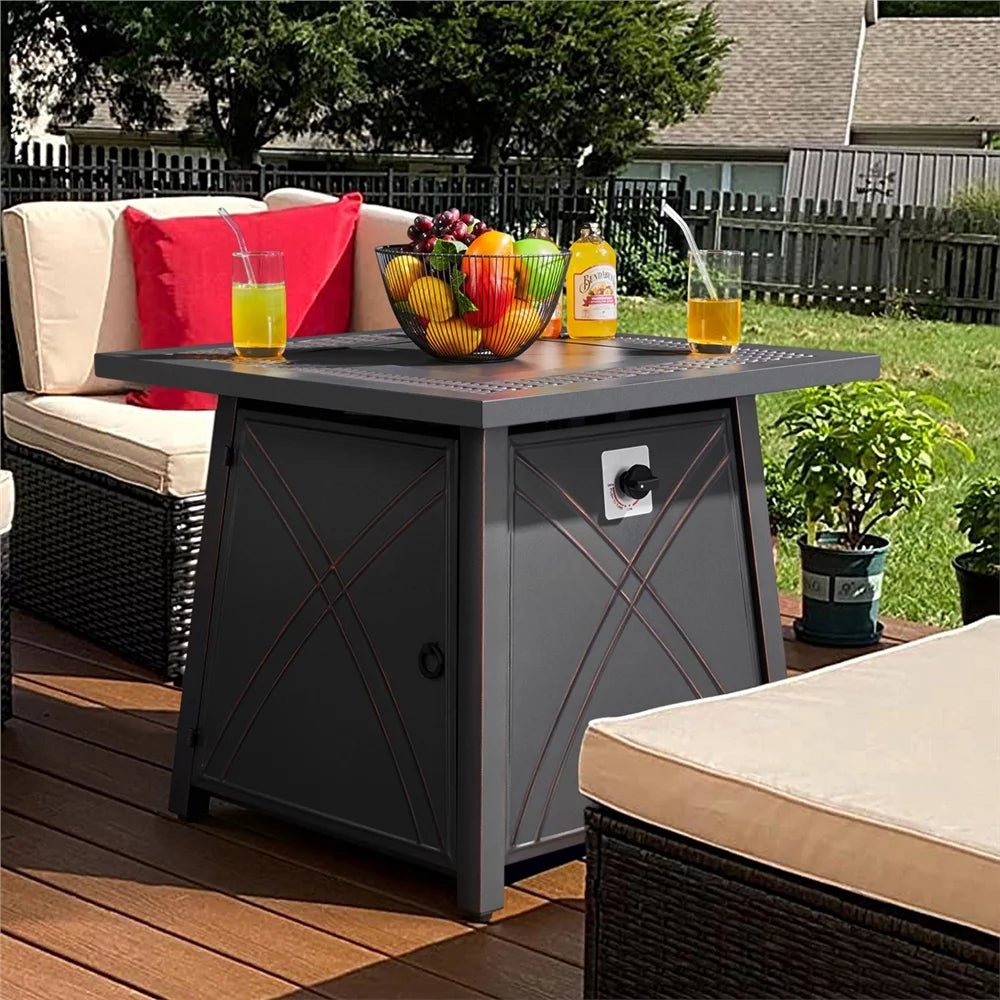 28" Propane Fire Pit Table, Copper D9843