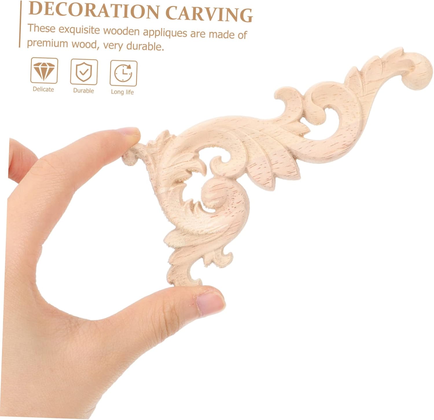 4pcs Unpainted Wood Carved Furniture Appliques Dresser Decor K32919