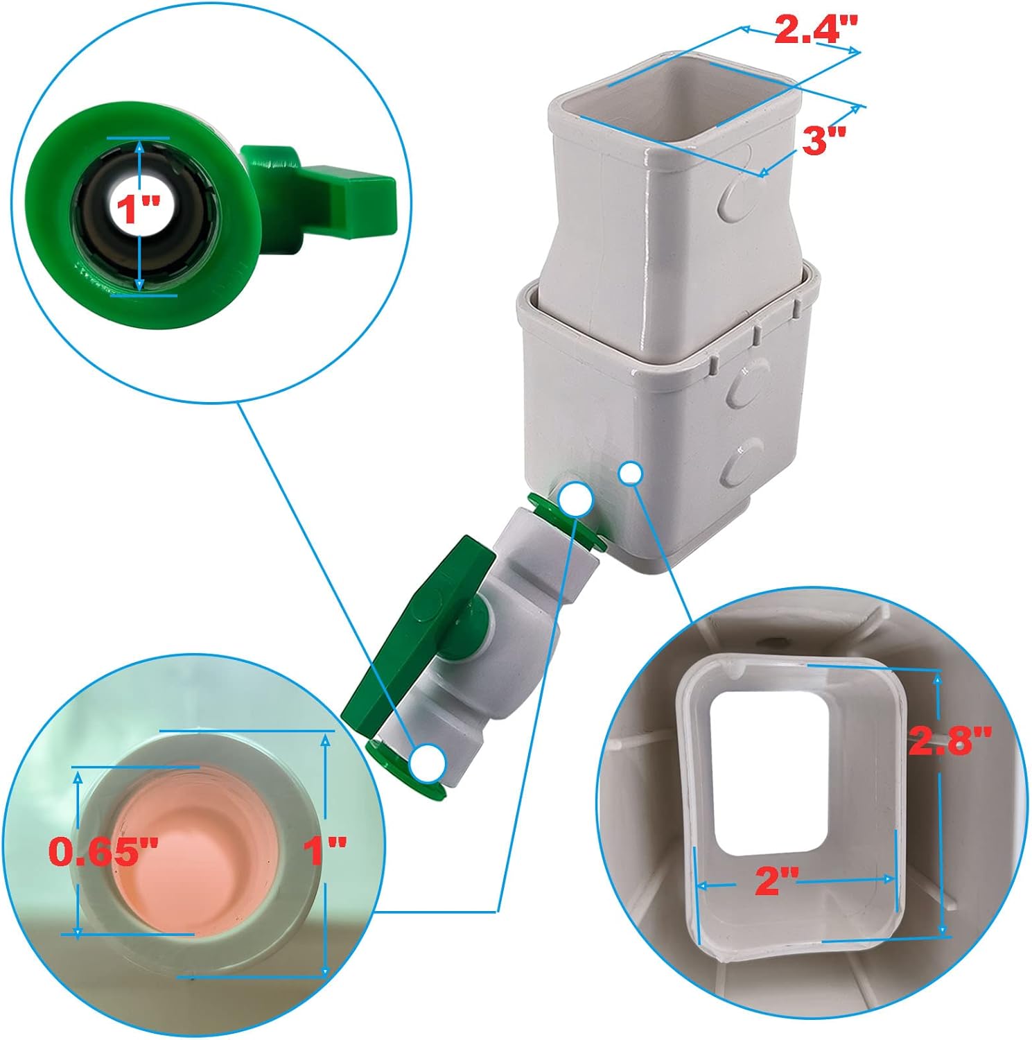 Gutter Downspout Diverter Kit with Shut Off Valve for 2" x 3" Downspout U62880