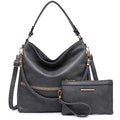 Dasein Hobo Handbags for Women Purses Vegan Leather Shoulder Bags Bucket Purse Large Tote Set with Long Strap