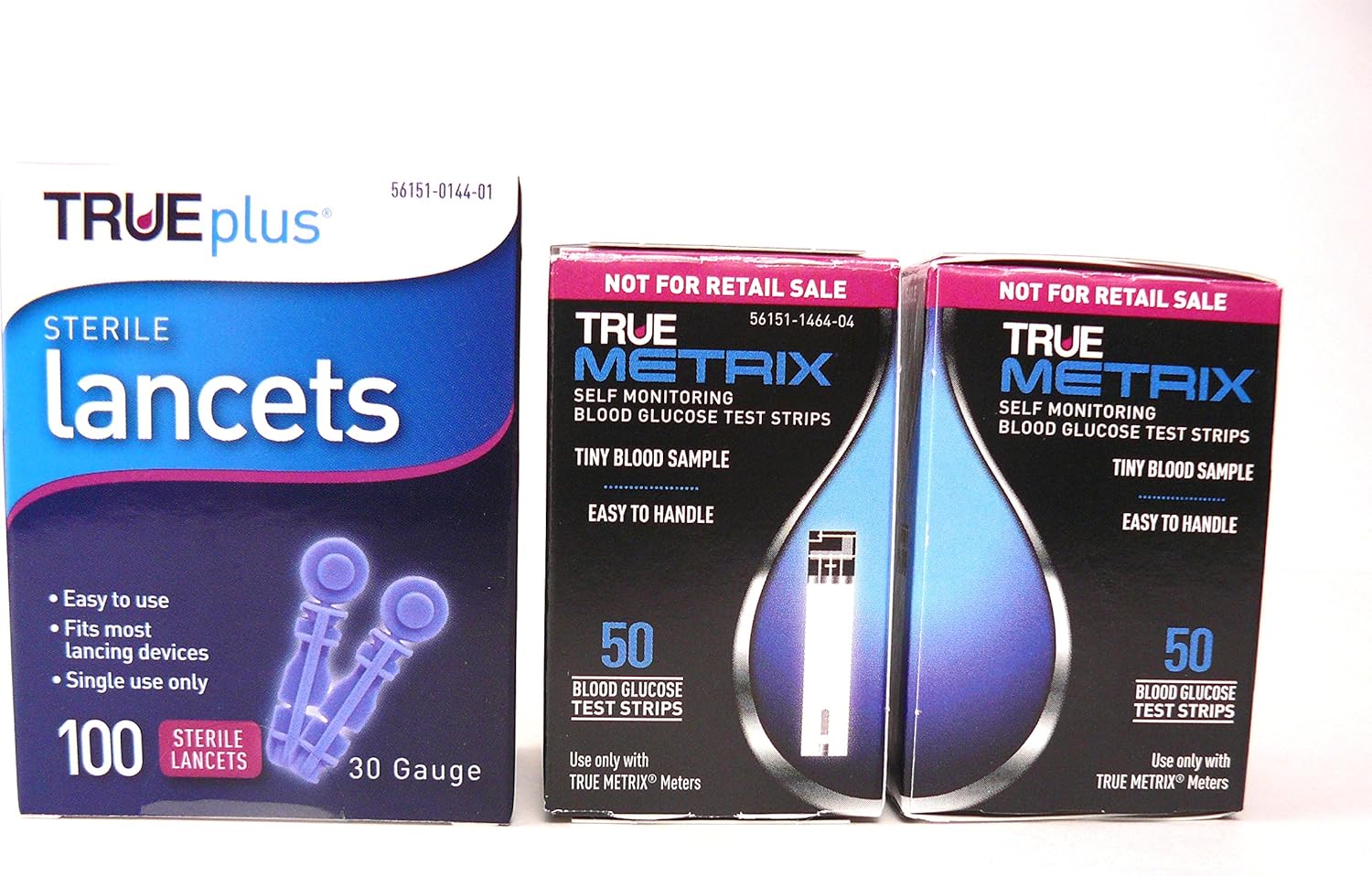 True Metrix Blood Glucose Test Strips 100ct and True Plus 30g Lancets 100ct