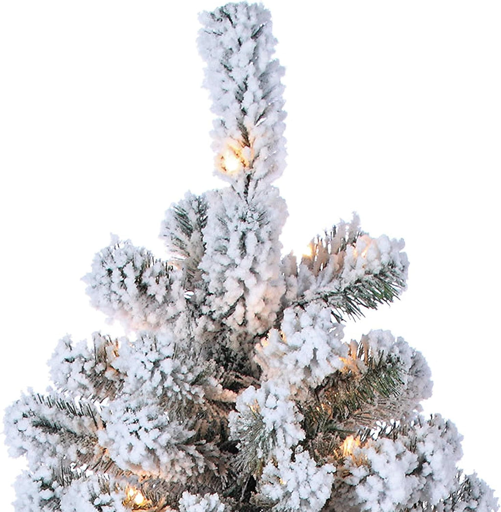 Flocked Pre-Lit Christmas Pine Tree 7ft H518022