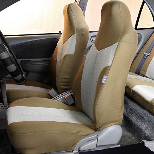 Car Seat Covers Full Set Beige Universal Fit for SUV Sedan X903499