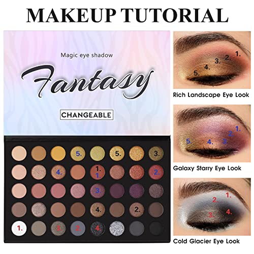 Matte Shimmer Metallic Eyeshadow Palette, Long Lasting Blendable I5907