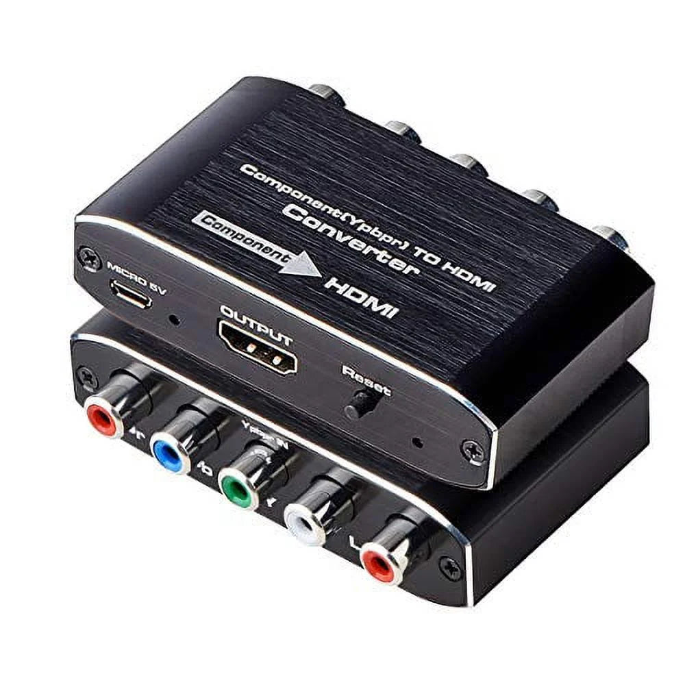 Component to HDMI, Component to HDMI Converter, YPbPr to HDMI Converter Supports Video Audio HDMI V1.4 for DVD PSP Xbox 360 PS2 Nintendo to HDTV Monitor and Projector (Black)