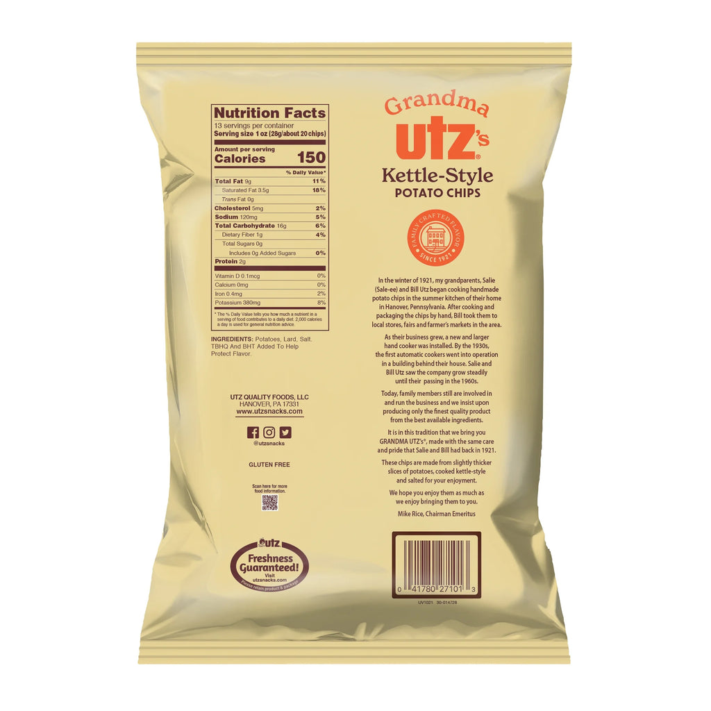 Kettle-Style Potato Chips, Gluten-Free, Party Size, 13 oz R37087