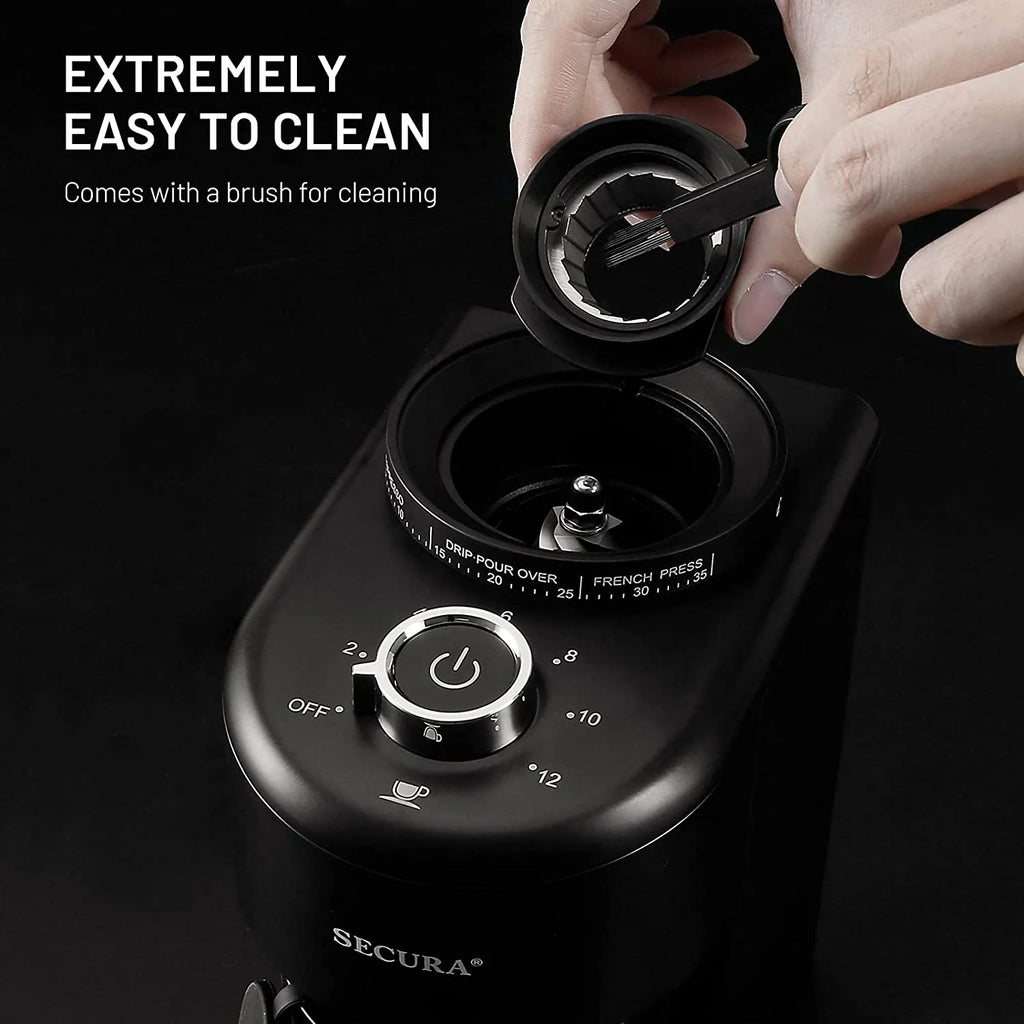 Conical Burr Coffee Grinder, Adjustable Mill for 2-12 Cups Z928