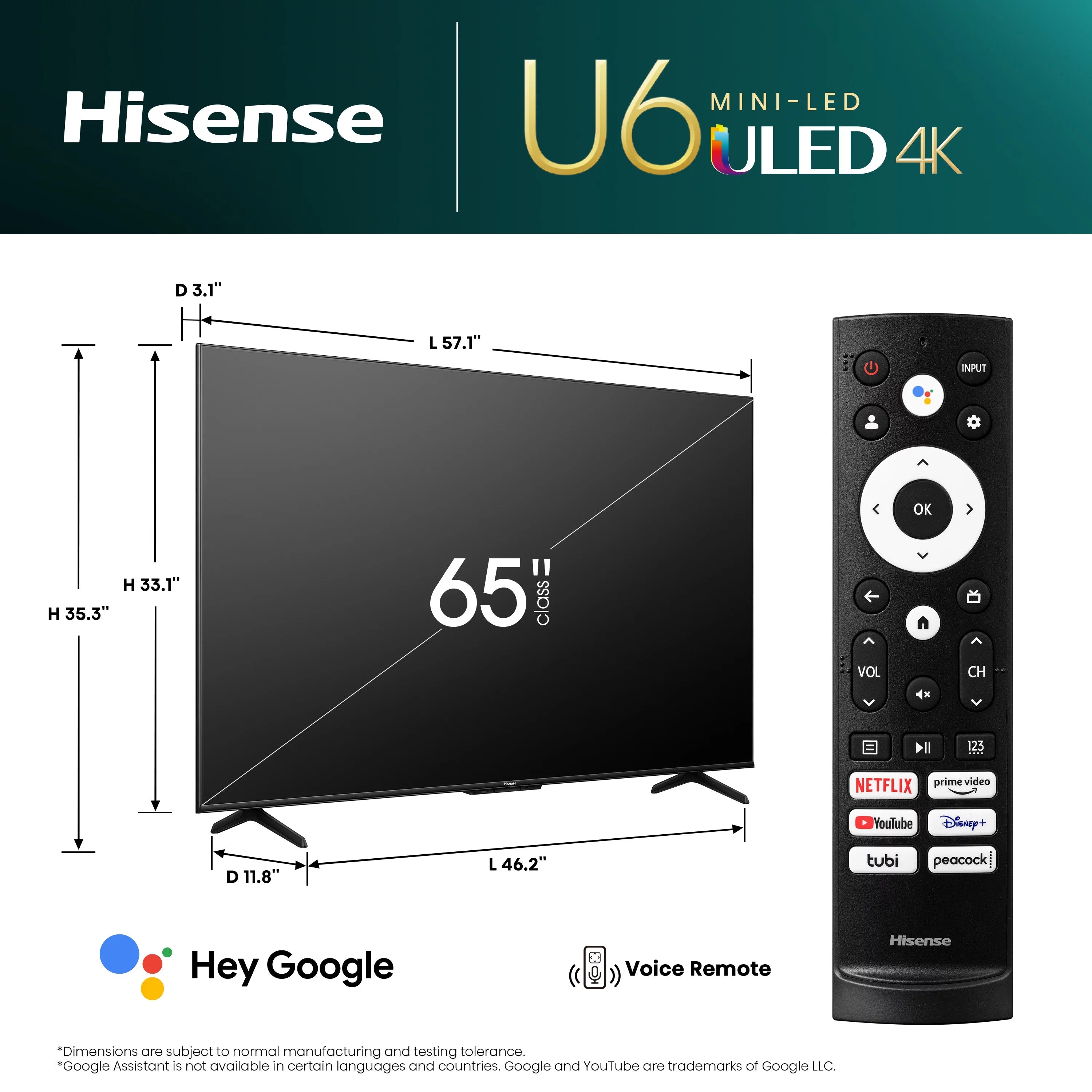 65-Inch Mini-LED QLED Smart TV with Dolby Vision and Full Array Local Dimming C162