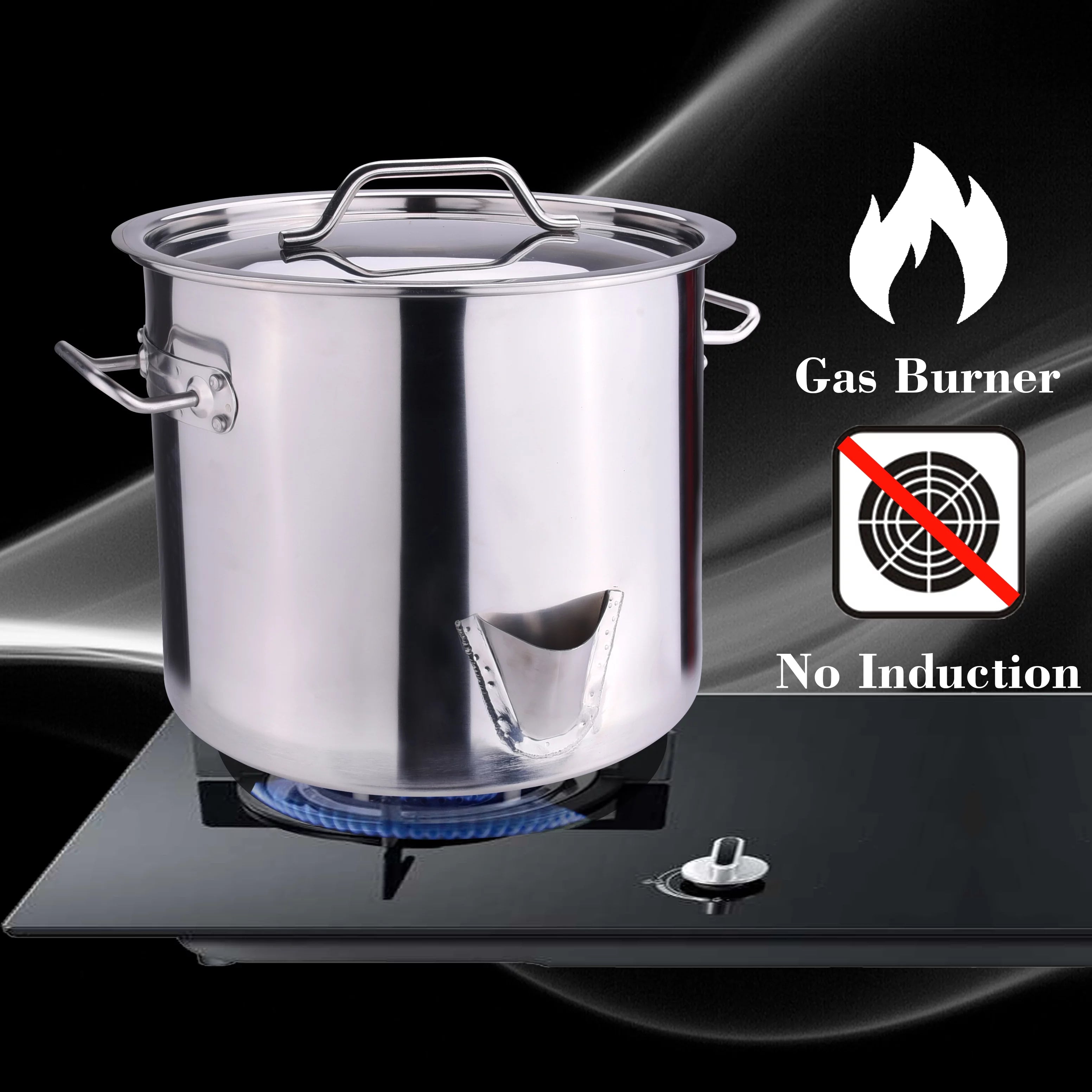 Stainless Steel Stock Pot with Lid & Steamer Rack G6740