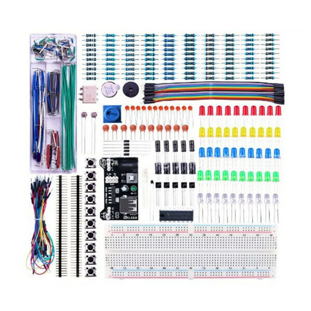 Electronic Component Basic Starter Kit w/830 Tie-points Breadboard Power Supply