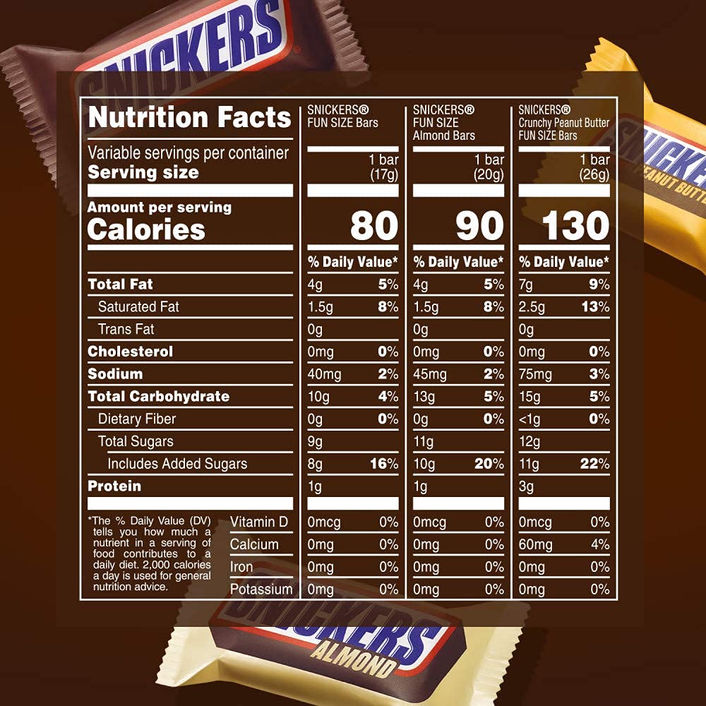 Candy Bars Variety Pack - Original, Almond & Peanut Butter Fun-Size P570