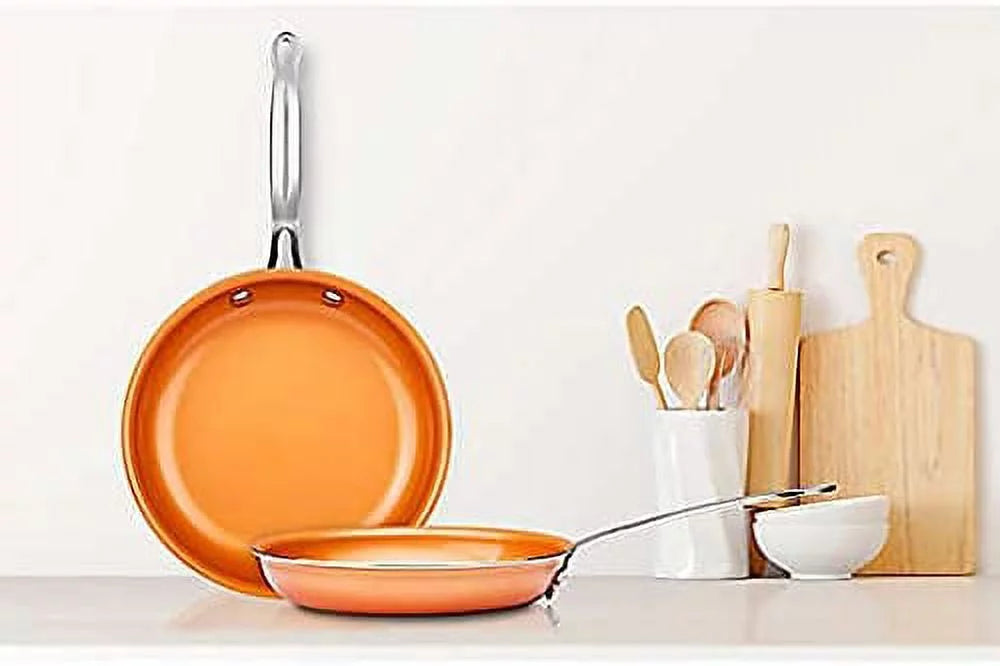 Nonstick Ceramic Frying Pan Set 8, 10 & 12 Inch, 3 Pcs E167786