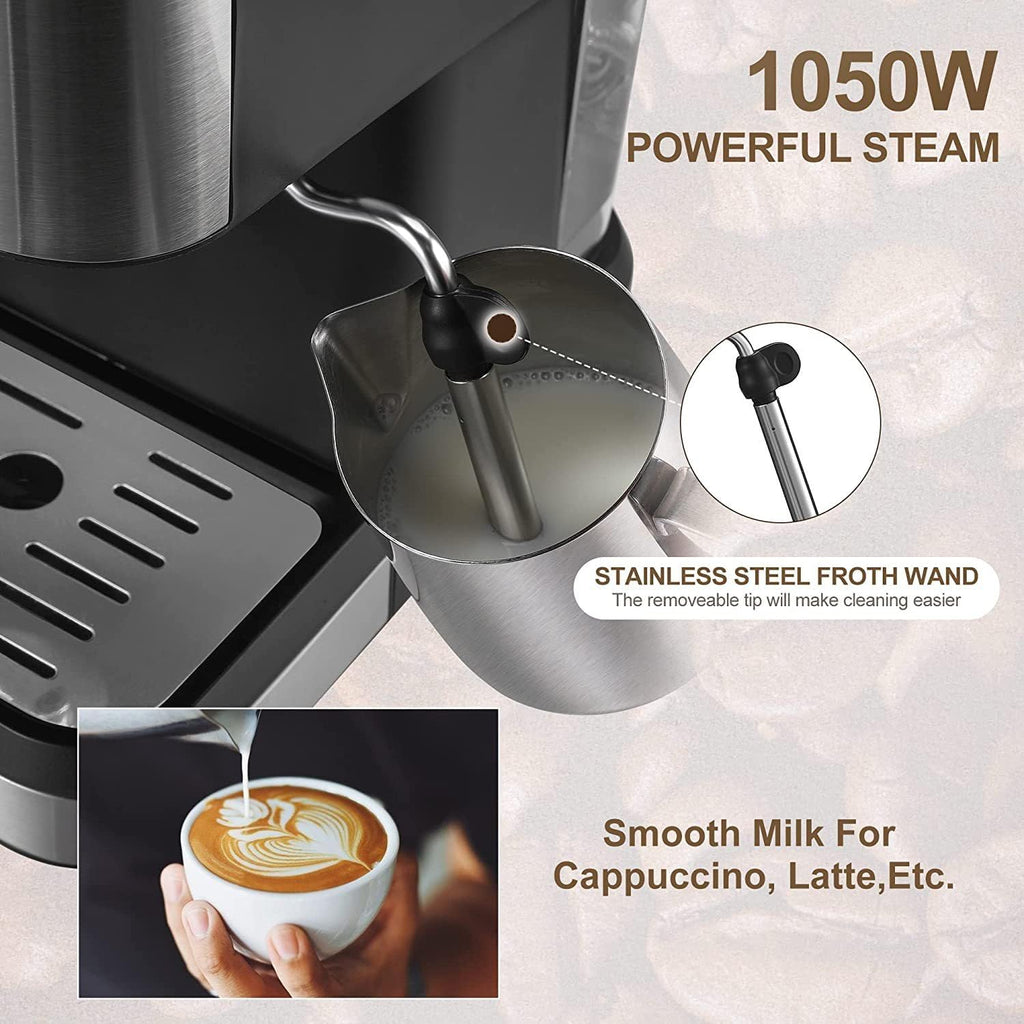 Espresso Machine with Milk Frother, 50oz Water Tank O43186