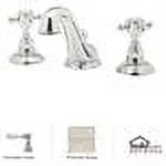 Italian Bath Widespread Lavatory Faucet in Polished Nickel with Metal Levers and Pop-Up B265630