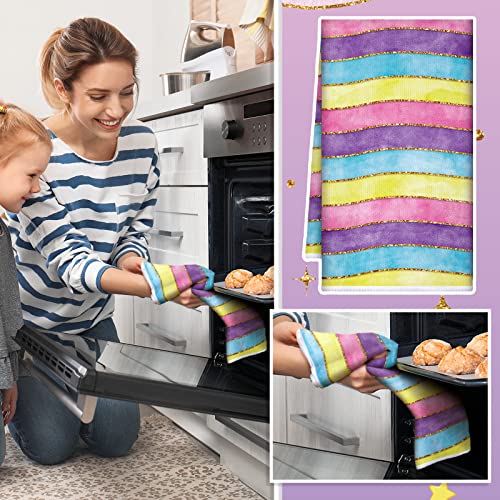 4 Pcs Absorbent Hand Towels for Girls Kitchen Bathroom S8740