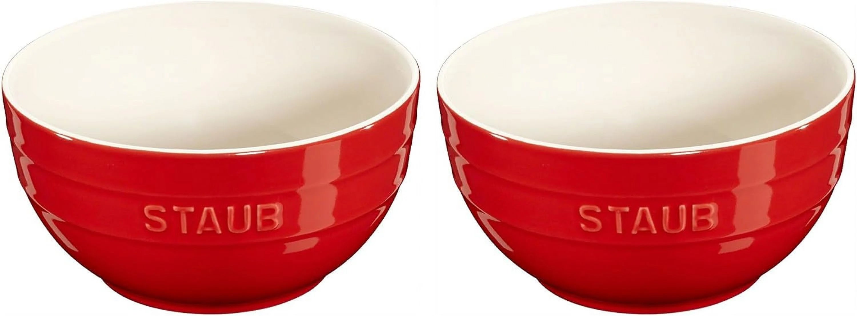 STAUB Ceramics Universal Bowl Set, 6.5-inch, Cherry, 32 Ounces