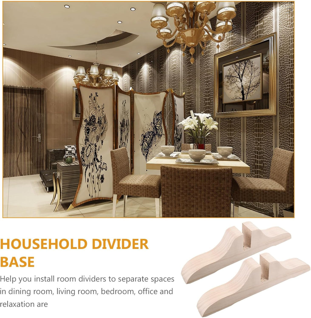 Folding Room Divider Stand Wooden Privacy Screen Panel Feet F69777