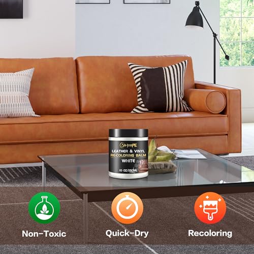 Leather Recoloring Balm for Car Seats, Furniture, Shoes and Bags (Black) I861305