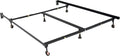 Premium Clamp Style Bed Frame Twin/Full/Queen/Cal King/e. King with 6 Legs Brown Industrial Steel Finish No Tools Assembly