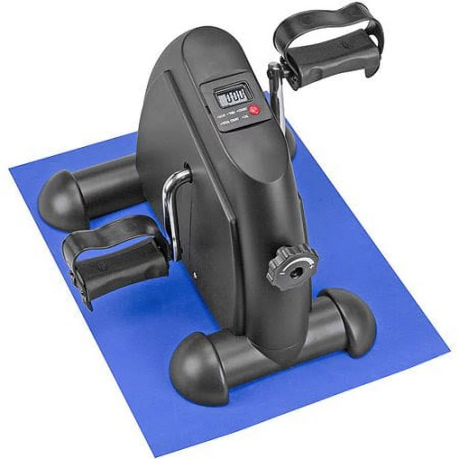 DMI Portable Exercise Bike with Mat, Pedal Exerciser for Legs, Stationary Desk Cycle for Seniors, Mini Exercise Bike, Under Desk Work Out Equipment for Women, Arm Exercise Machine, Black