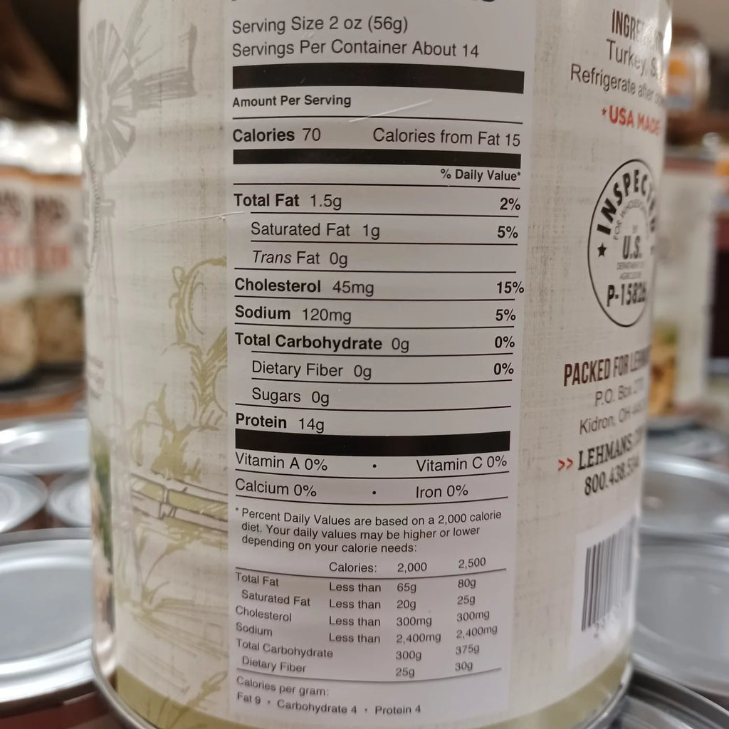 Canned Turkey Meat, No Preservatives, 28 Oz B162505