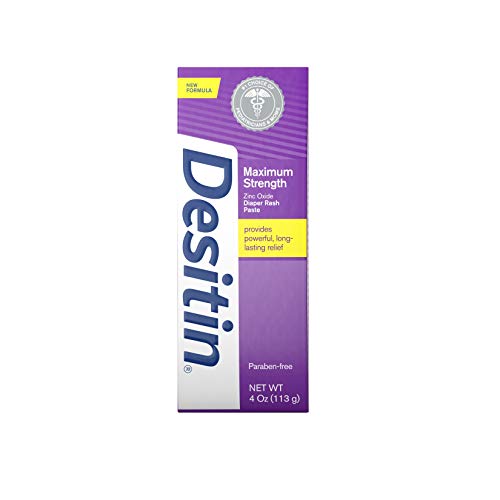 Desitin Maximum Strength Baby Diaper Rash Cream with 40% Zinc Oxide for Treatment, Relief & Prevention, Hypoallergenic, Phthalate- & Paraben-Free Paste, 4 oz