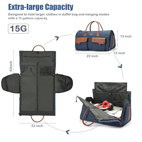 Convertible Garment Bag with Shoe Compartment, 2-in-1 Travel Duffel A855375