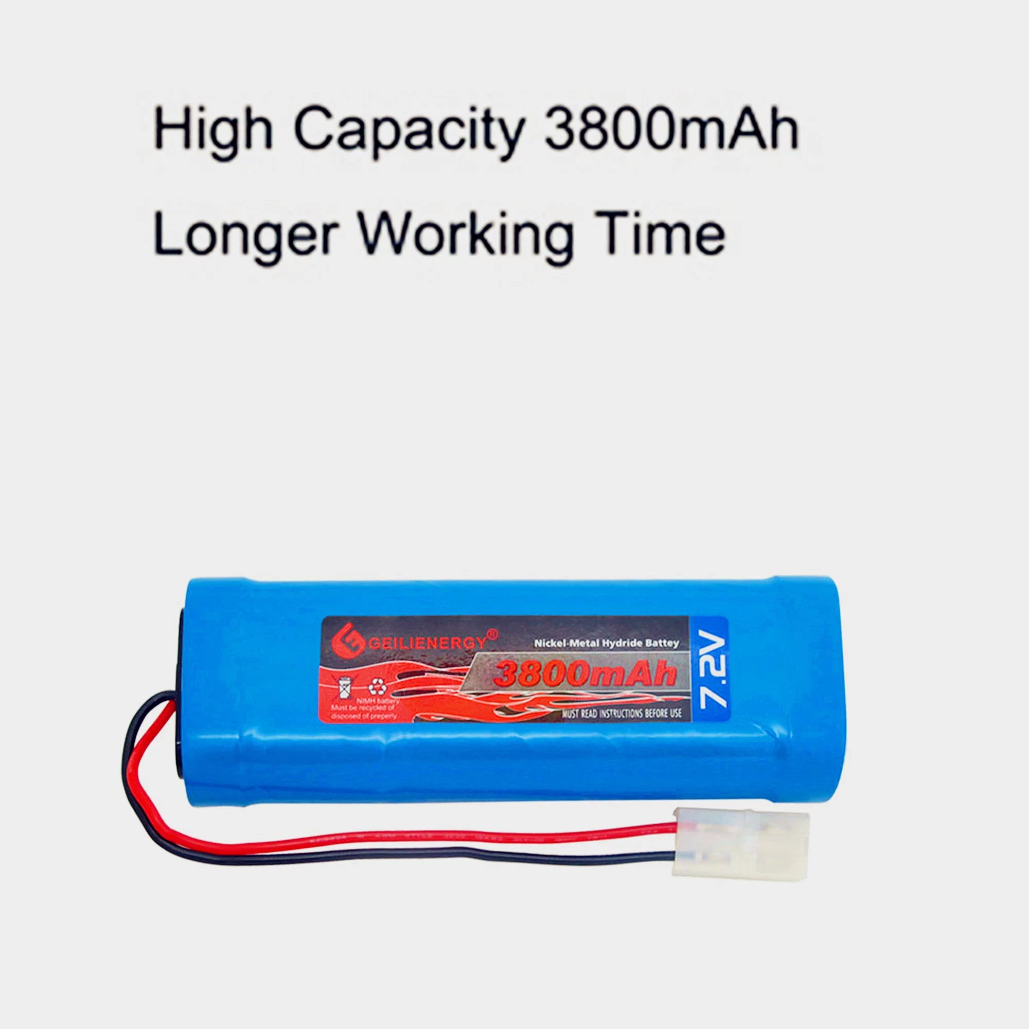 7.2V 3800mAh NiMH RC Battery with Tamiya Connector for RC Cars Trucks J42973