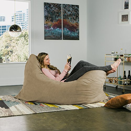 Bean Bag Floor Pillow and Lounger, 5.5-Foot, Chocolate P20388