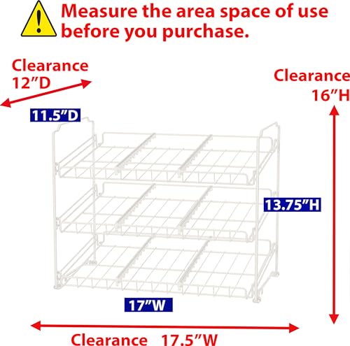 Stackable Can Rack, Silver, Adjustable Dividers, Holds 36 Cans S507495