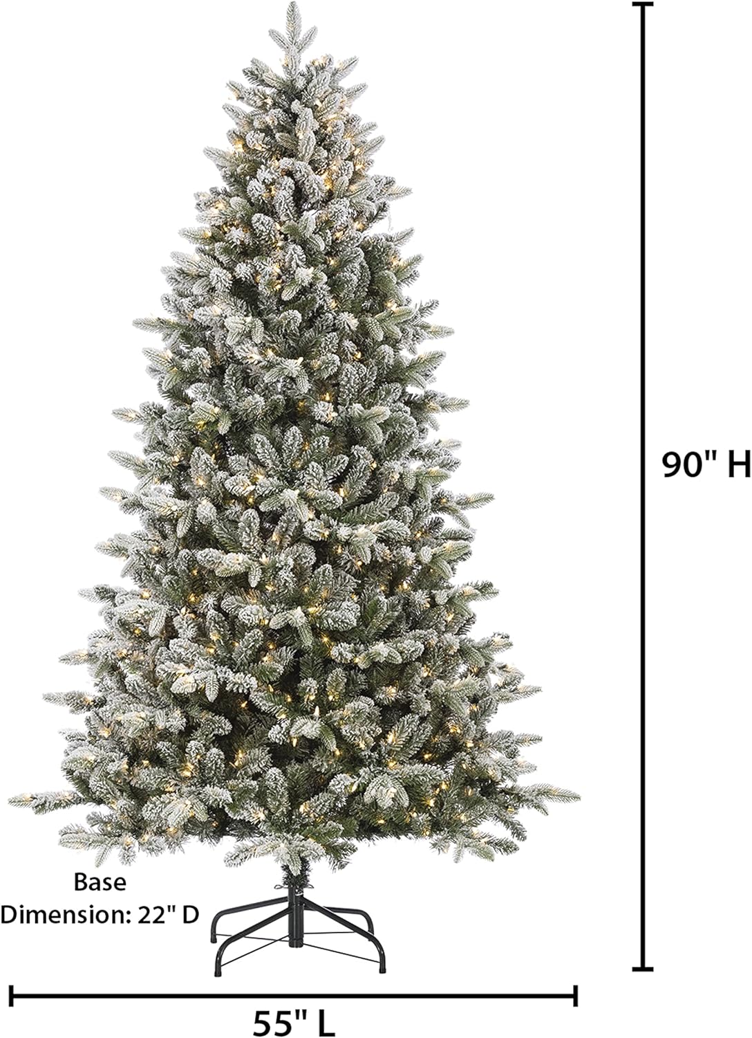 7.5-Foot Flocked Swiss Mountain Fir with 800 Clear Lights X5180