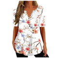 Graphic T Shirts for Women Summer Fashion Short Sleeve Blouses Casual V-Neck T-Shirts Loose Fit Floral Print Tops