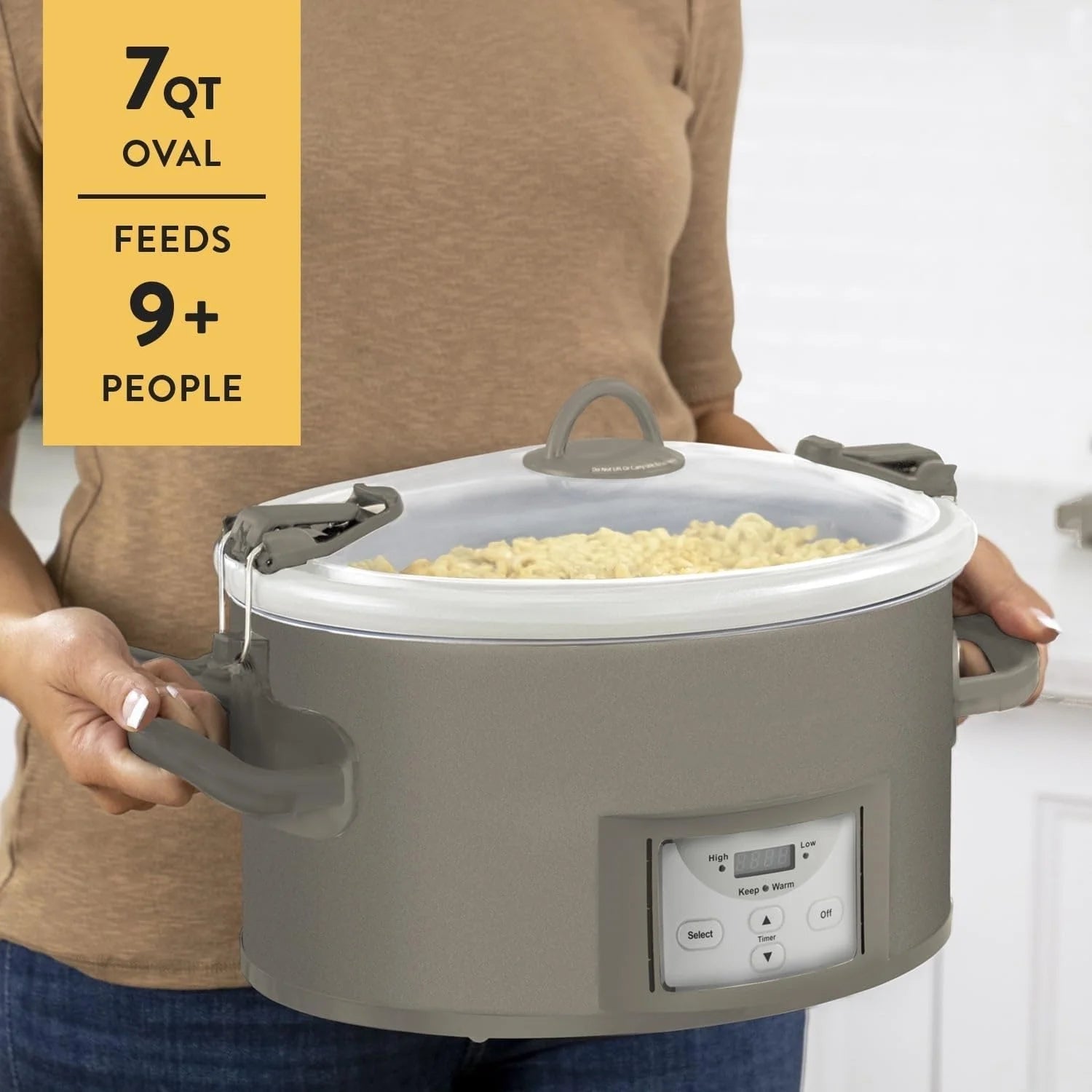 Programmable Slow Cooker, 7-Quart, Grey P4291