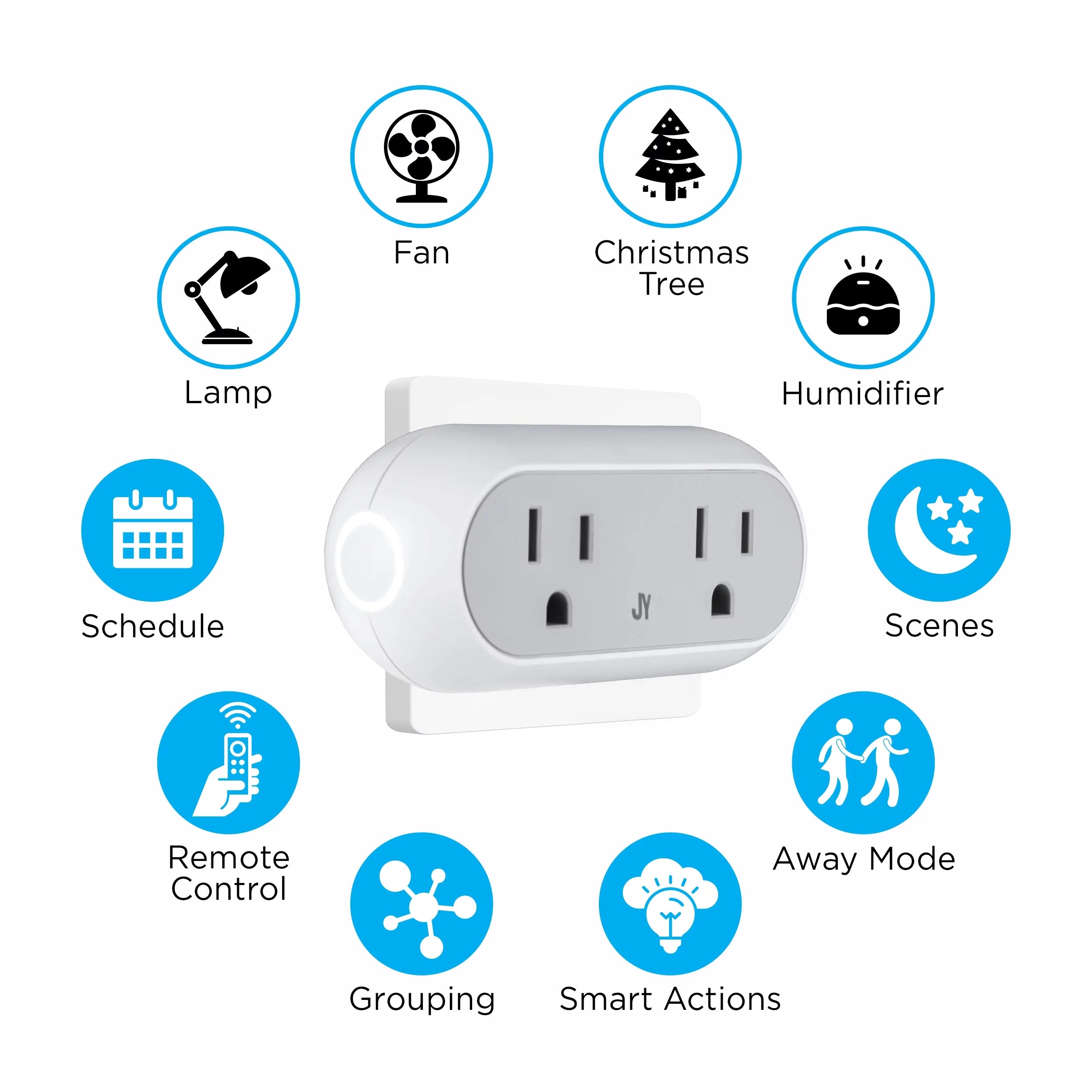 Smart Dual Plug WiFi Remote App Control for Lights & Appliances V48264
