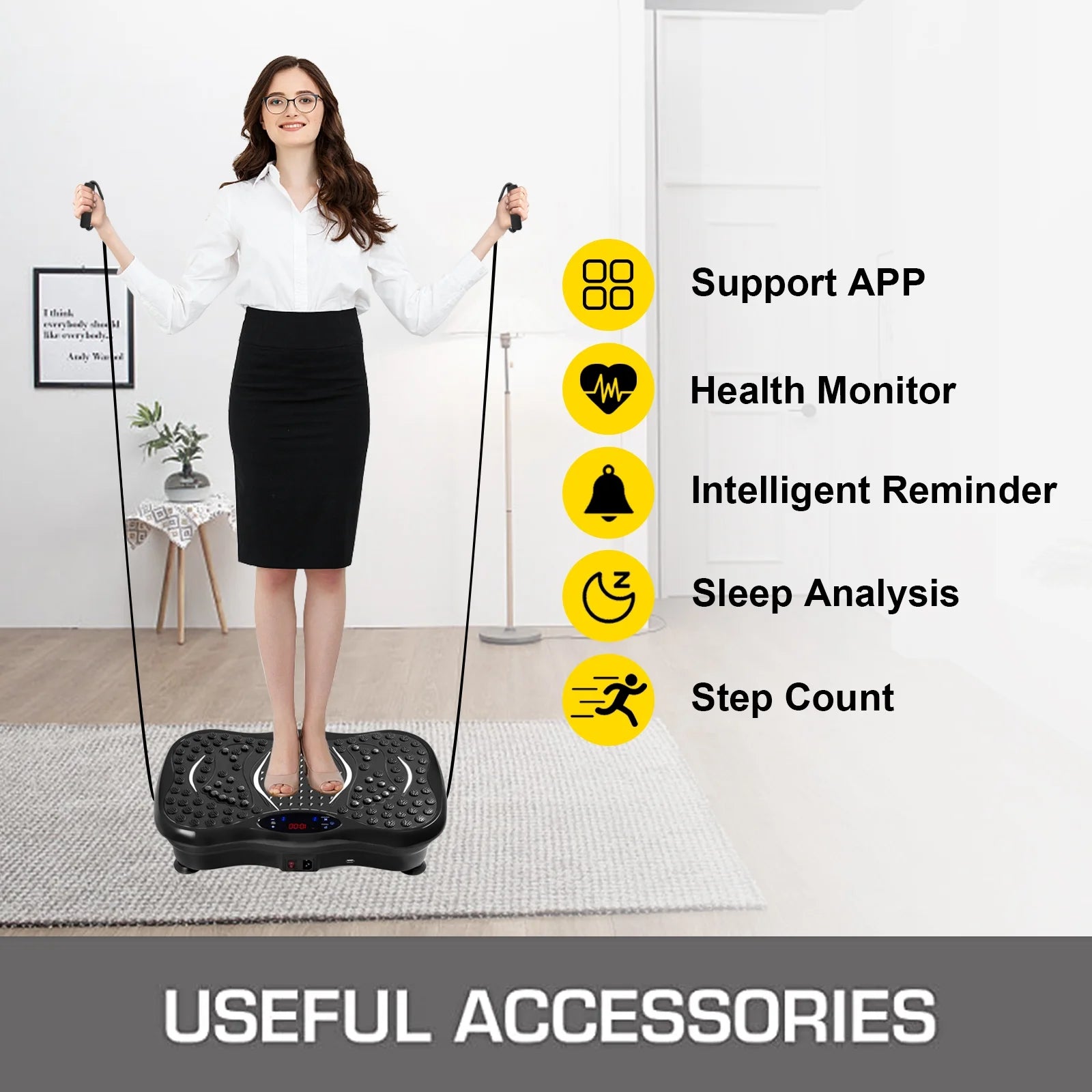 Vibration Platform, Full Body Exercise Vibration Plate, 350lbs LCD 3 Levels G83485