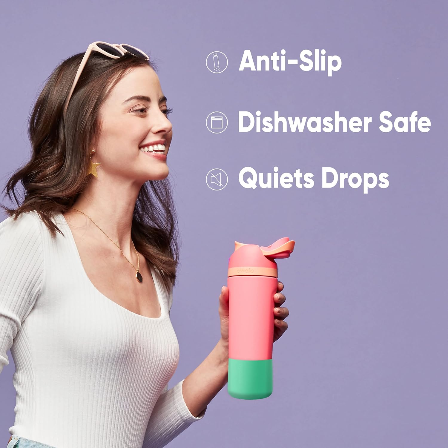 32oz Insulated Stainless Steel Water Bottle with Silicone Boot H7135