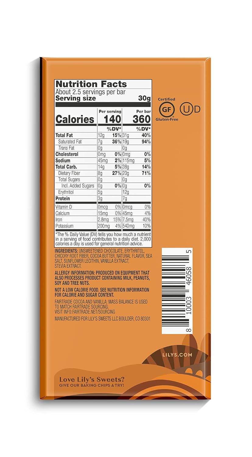 Salted Caramel Dark Chocolate Bar, 70% Cocoa, Keto-Friendly, 3 oz 4-Pack S526