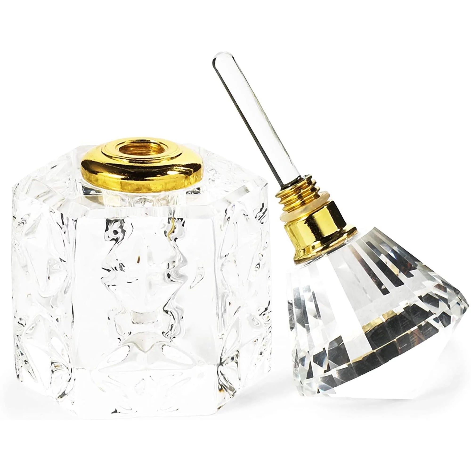 4 Pack Crystal Perfume Bottle Set, Empty Refillable, Bathroom Decor R811