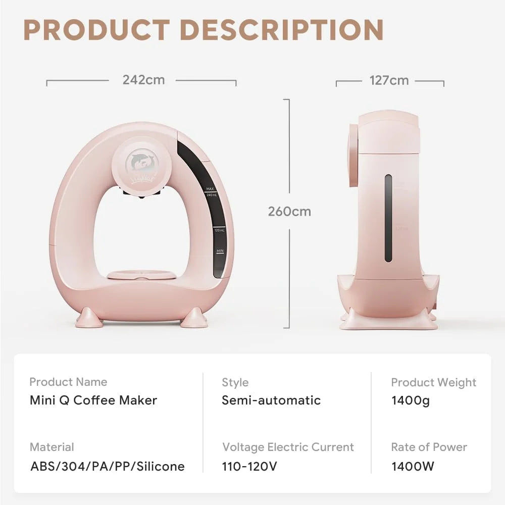 Single Serve Coffee Maker for K-Cup and Ground Coffee, 2 in 1 Brewer with Filter, 4-8oz Brew Sizes, Pink Z4683