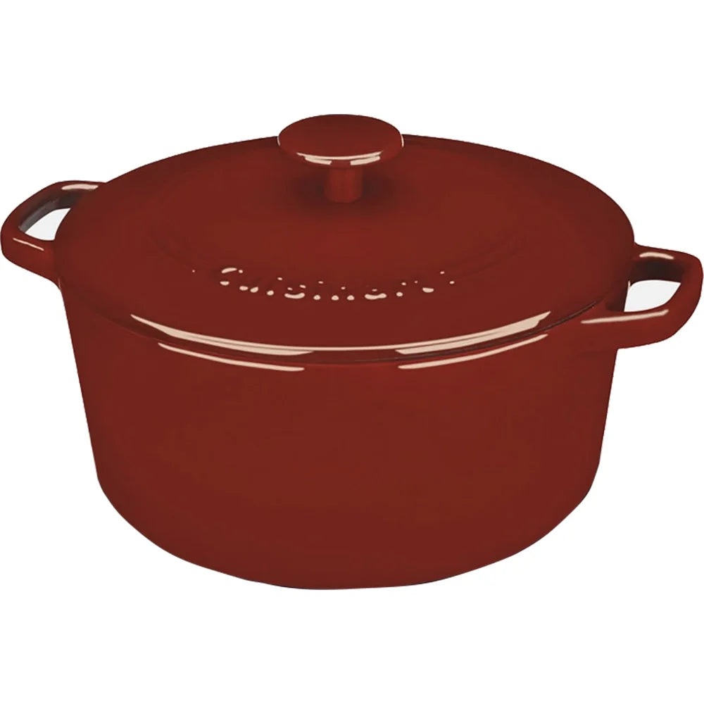 Enameled Cast Iron 5 Qt Covered Casserole, Cardinal Red T7794